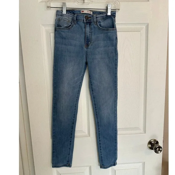 Levis Girls 720 High Rise Super Skinny Jeans Light Wash Blue Size 10 - Picture 1 of 8